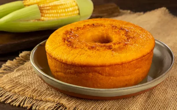 Corn cake in blender