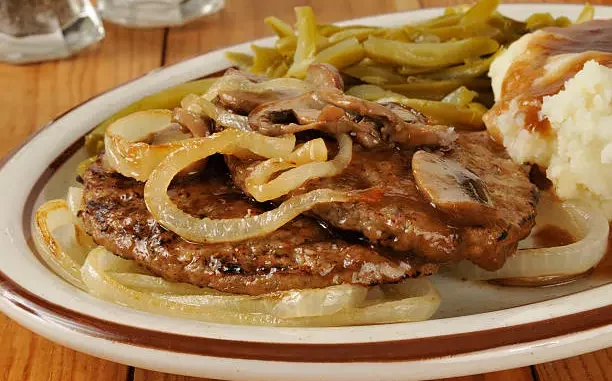 Hamburger steaks with onion gravy