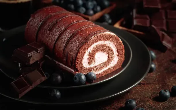 Homemade chocolate roll